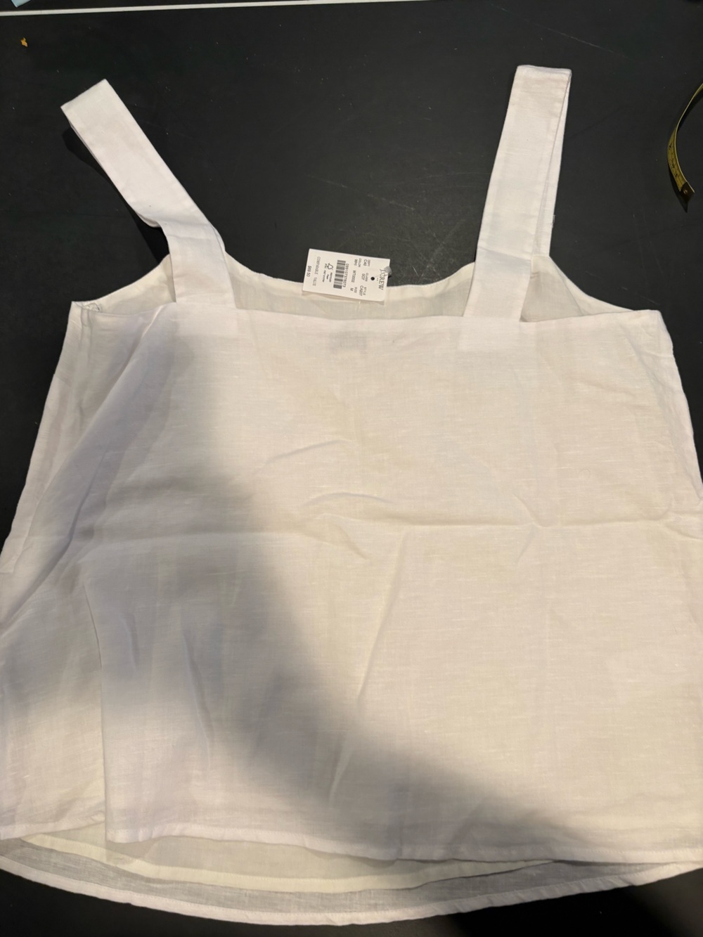 NWT JCrew Classic Linen White Square-Neck Tank Top - Women's - Picture 6 of 7